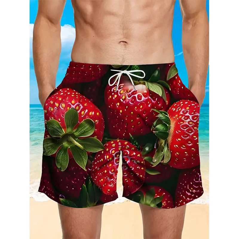 New summer 3D fruit board shorts dry quick drying beach swimming shorts womens hip-hop street clothing shortsW250410