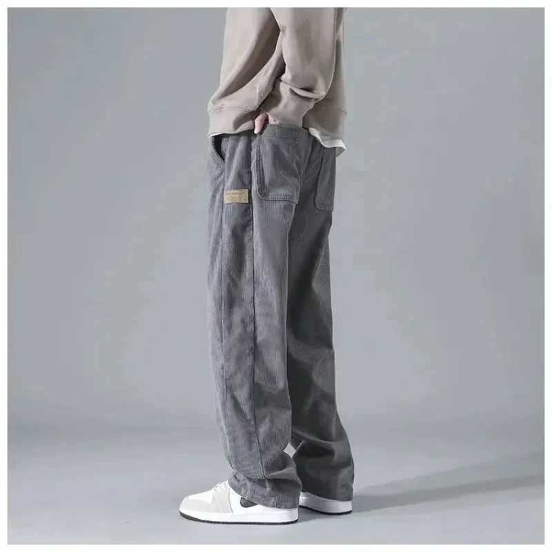 2024 Japanese Retro Corduroy Mens Casual Pants Spring and Autumn Straight Leg Work Clothes Trouser Style Fashion Brand Sports PantsXJ250410