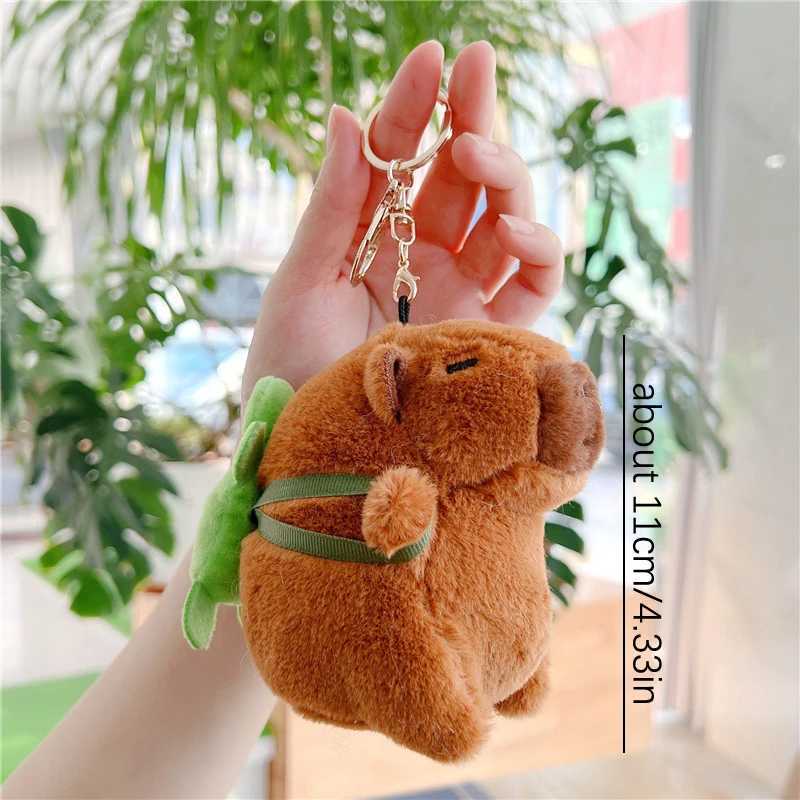 Cute Capybara Plush Keychain Backpack Pendant Toy Car Keyring Decorative Accessories Kawaii Stuffed Doll Childrens Birthday Gift W250411