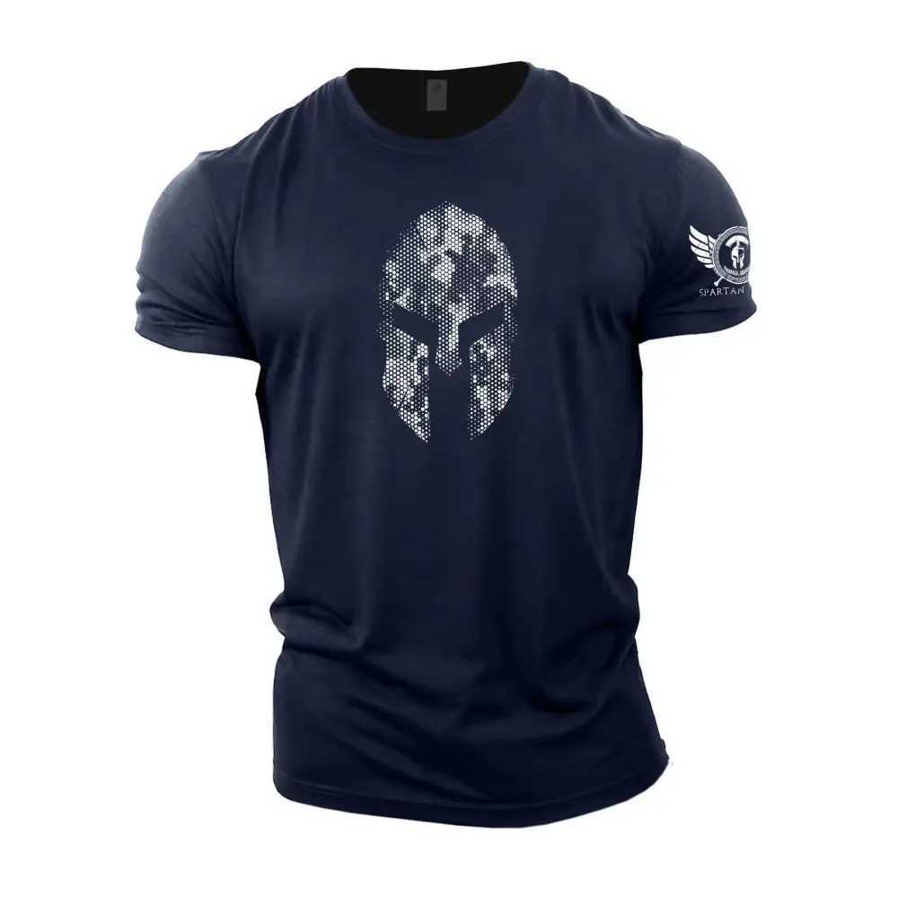 Spartans mens retro graphic 3D T-shirt O-neck oversized clothing fashionable streetwear mens top fitness suit M250411