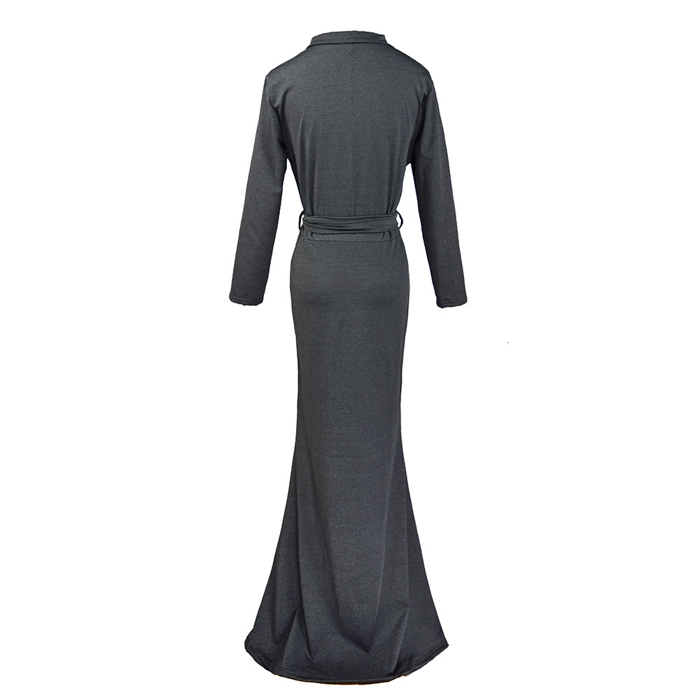 Sexy Autumn New V-Neck 3/4 Sleeves Slim Fit Dress Runway