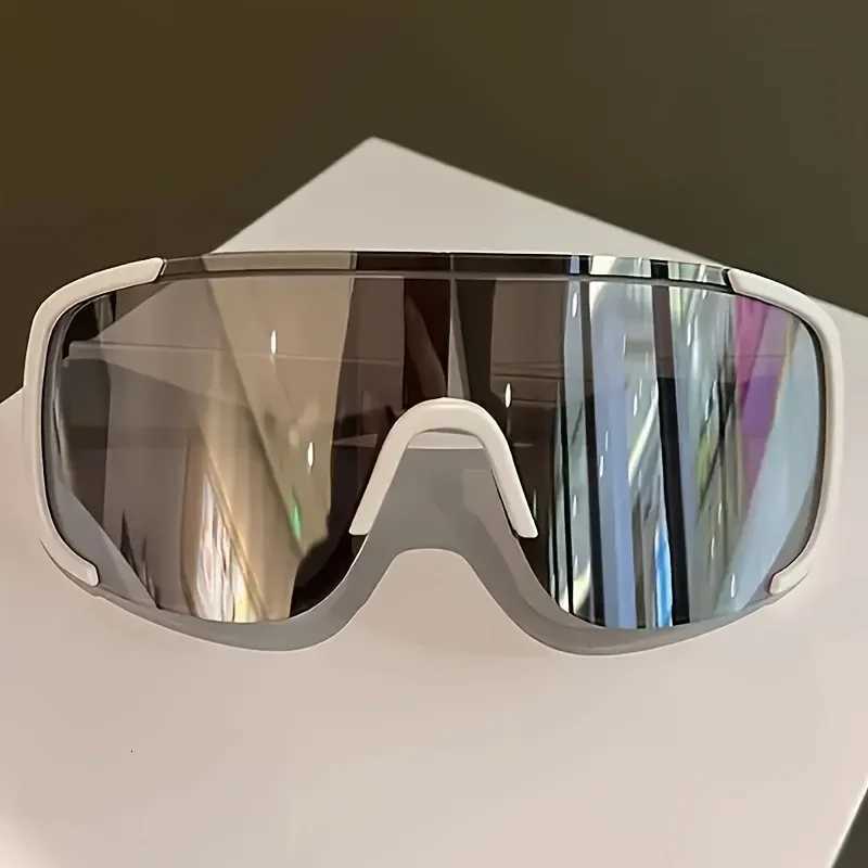 1pc unisex ski glasses PC frame with AC lenses durable pp material non-prescription white-MENS outdoor sports eyewear K251110