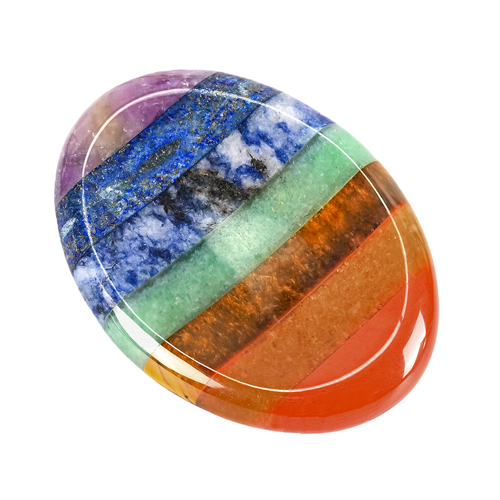 Seven-color Thumb Stone Natural Crystal Thumb-shaped Massage Acupressure Board Worry Seven-color Stress-relief Stone