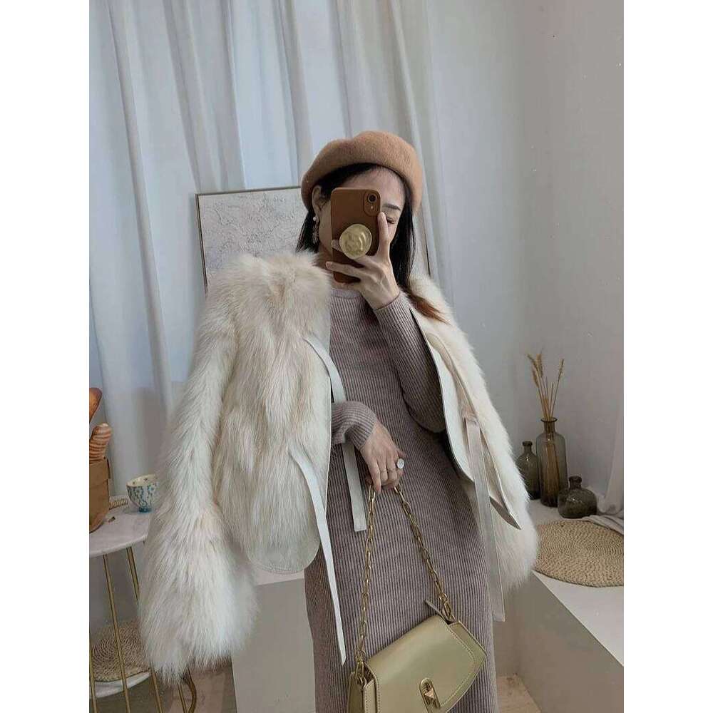 Winter Slimming Faux Fox Fur Jacket For Women 2023 Short Plush Coat Young Fashion Trendy Chic Thermal Outerwear Brown Black