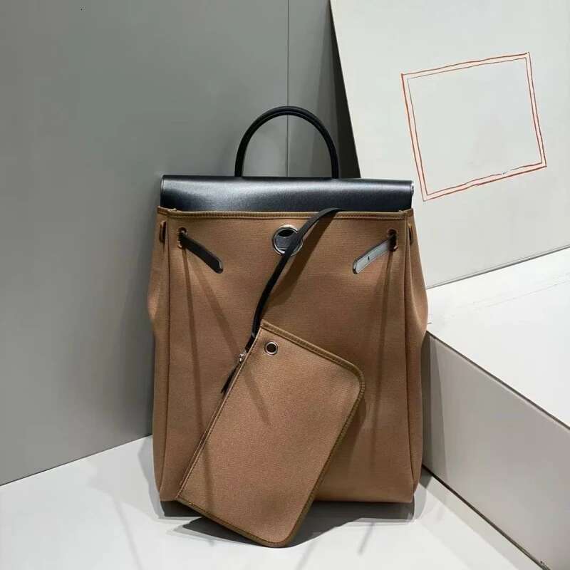 Backpack 2025 new fashion handbag waterproof canvas leisure large capacity shoulder bag high-grade leather backpack