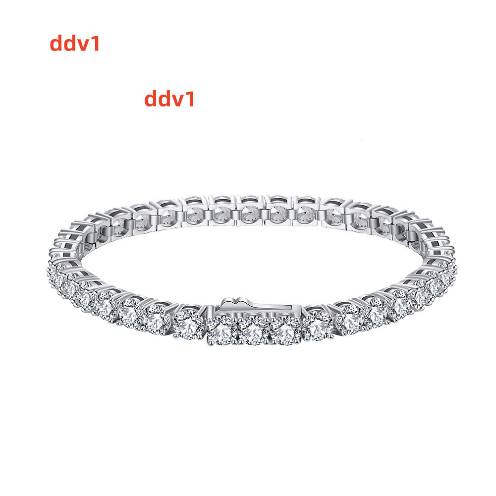 5mm 6/65/7/75/8/85 Inches White Gold Moissanite Classic Men Tennis Bracelet 925 Silver