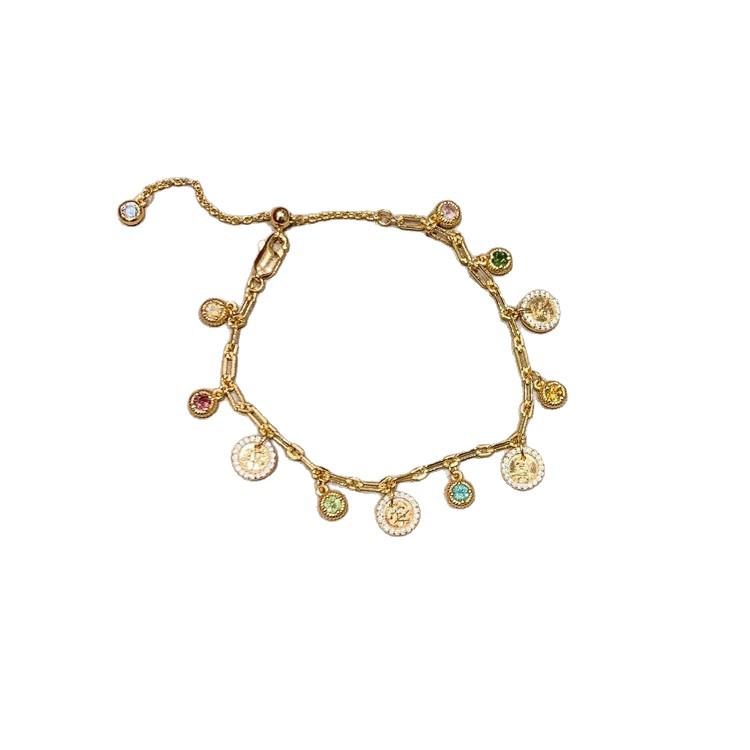 24K Real Plated Zircon Round Sand Gold Fashion Daily Commuting Bracelet Light Luxury High-end Sense Jewelry for Women - view 5