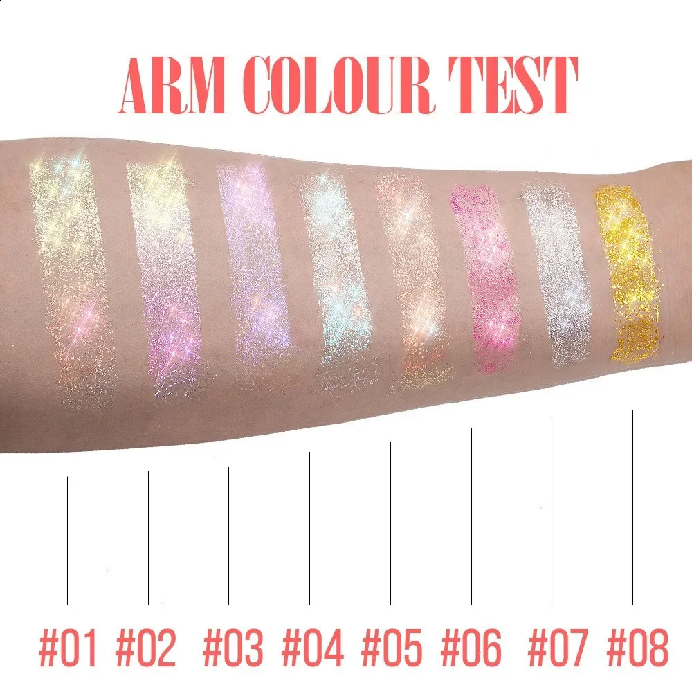 Rolling Sequins Glitter Gel Face Body Painting Shine Liquid Green White Pearl Gloss Eye Shadow Brighten Stage Makeup Decoration 250410