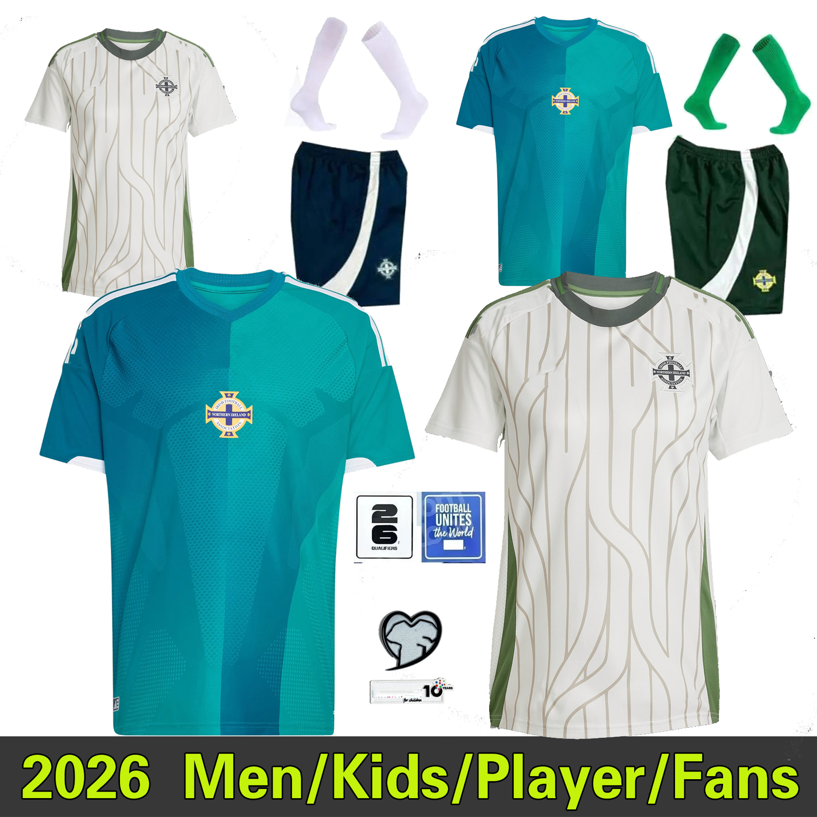 25 26 27 Northern Ireland Soccer Jerseys 2026 2027 National Team football shirt EVANS LEWIS DIVAS CHARLES MCNAIR BALLARD 2025 Men Kids Kit Set Home Green Away Uniform
