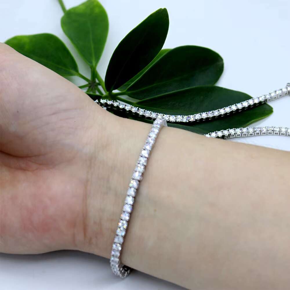 Custom Hip Hop Tennis Bracelet VVS Mossanite Diamond Tennis Link Chain Gold for Men 3mm Gift Packing Box Classic Design 1pcs