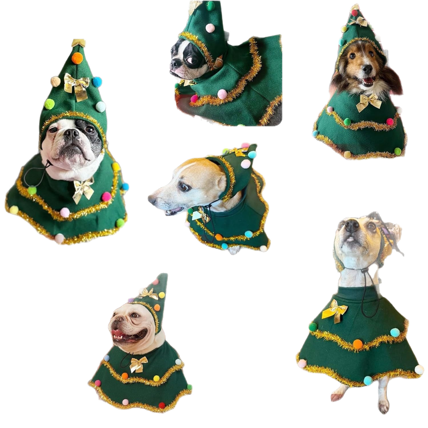 Dog Christmas Costume Cute Pet Hoodie for Dogs Cats Holiday-Themed Animal Role Play Ensemble