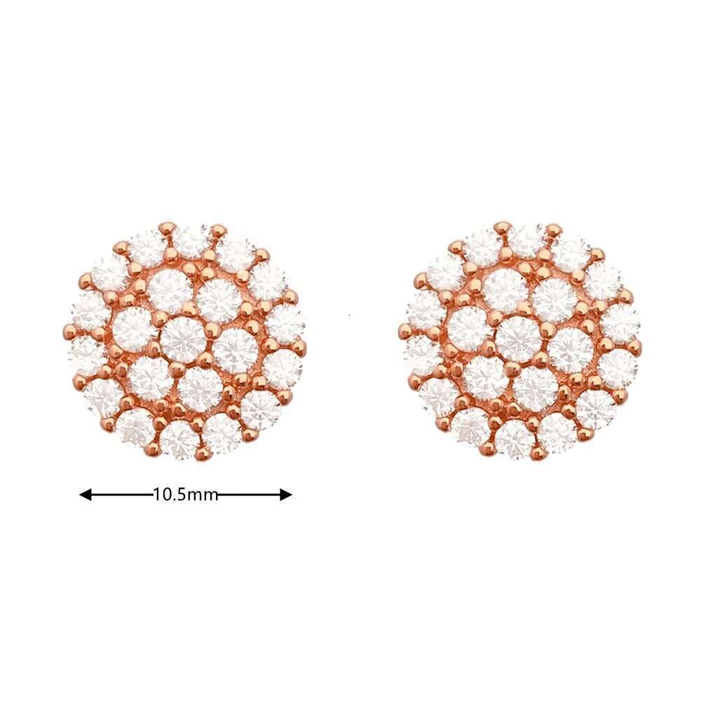 Full Moissanite Diamond Ladys Earrings New Original 925 Sterling Silver Hip Hop Moissanite Stud Earrings Fine Jewerlyfor Women