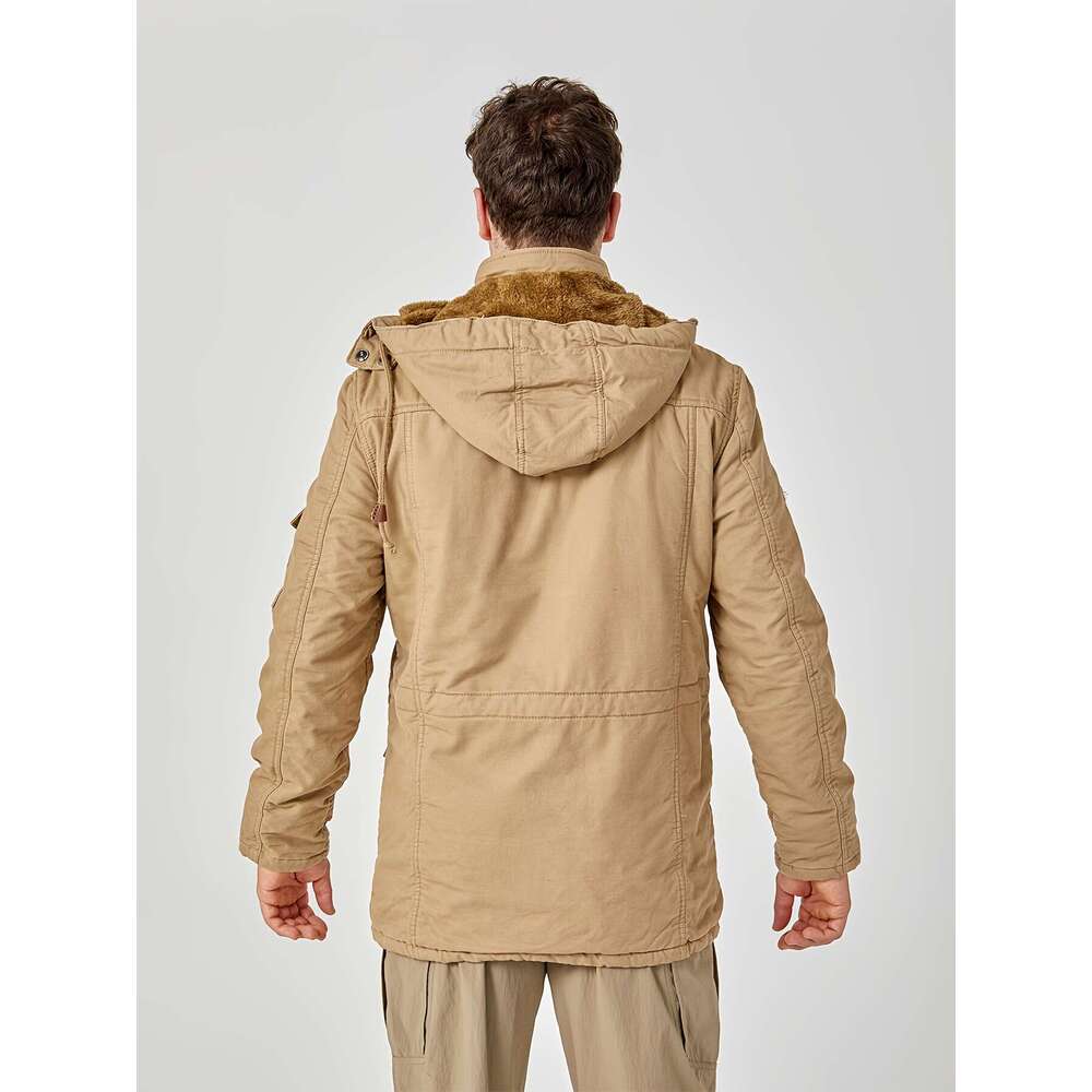 Men's Heavy-Duty With Fleece Lining & Windproof Full-Zip Hooded Work Coat, 8 Multi-Pocket Outdoor Gear For Hiking, Camping, Skiing, Flying Thick 