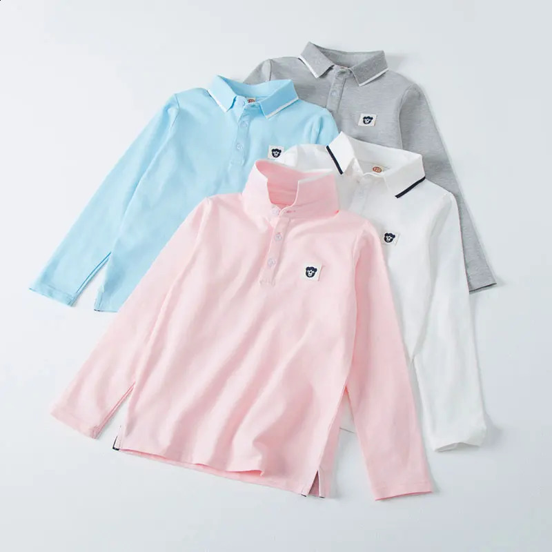 Children Polo Shirts Long Sleeve T-shirts for Kids Clothes Teenager School Uniform Boys Girls Outfits Toddler Clothing 250410