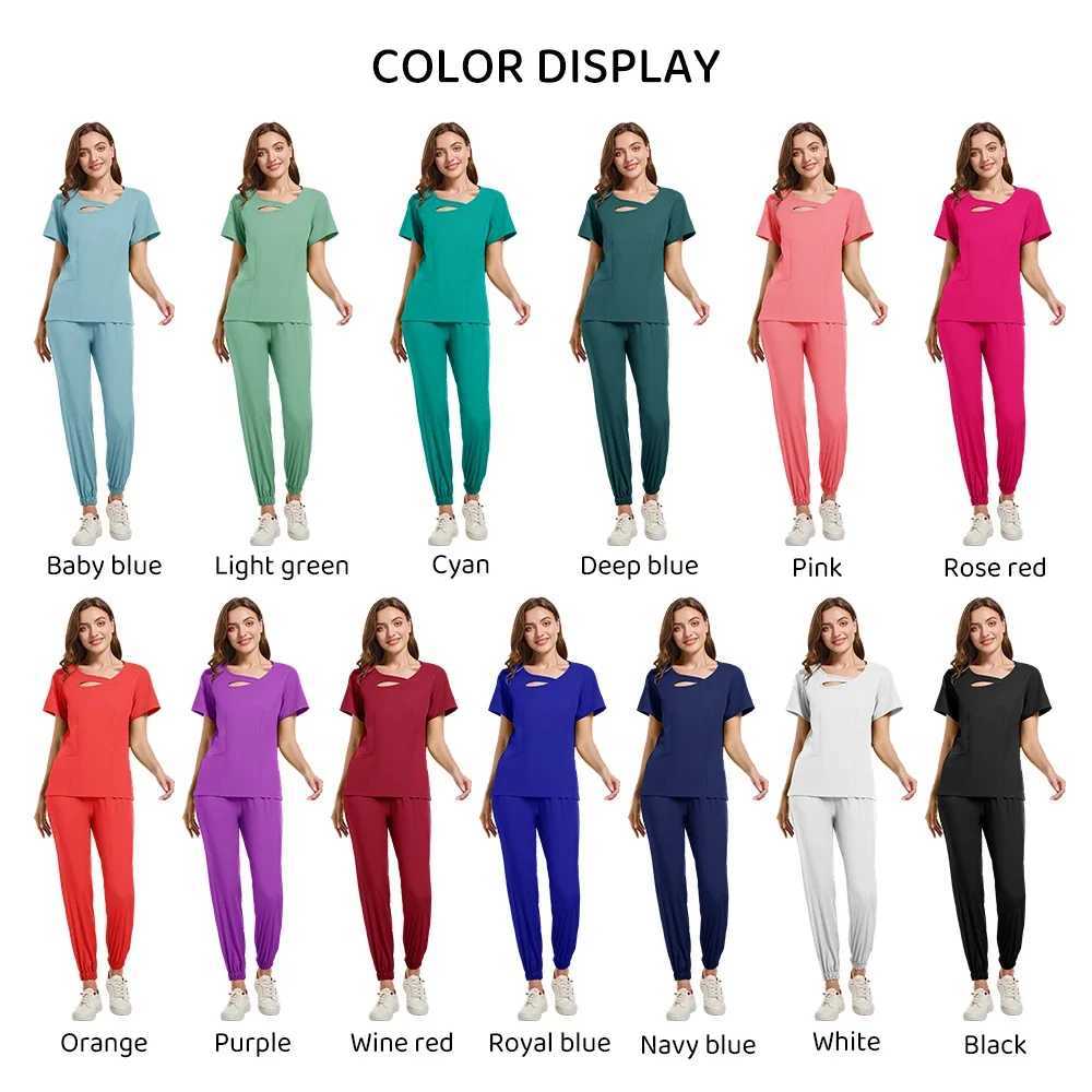 Multi color clinical washer set beauty laboratory workwear pocket medical nurse nursing uniform veterinary workwear X250410