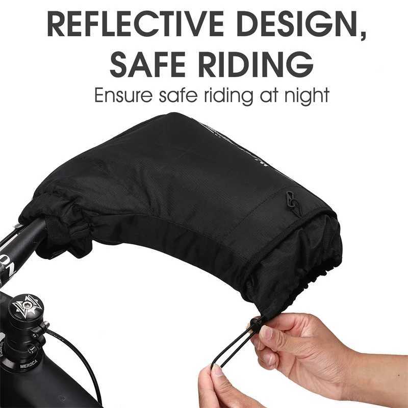 WEST BIKING Winter Bicycle Handlebar Mittens Thermal Windproof Bar Mittens MTB Road Bike E-bike Motorcycle Outdoor Cycling Glove S25118