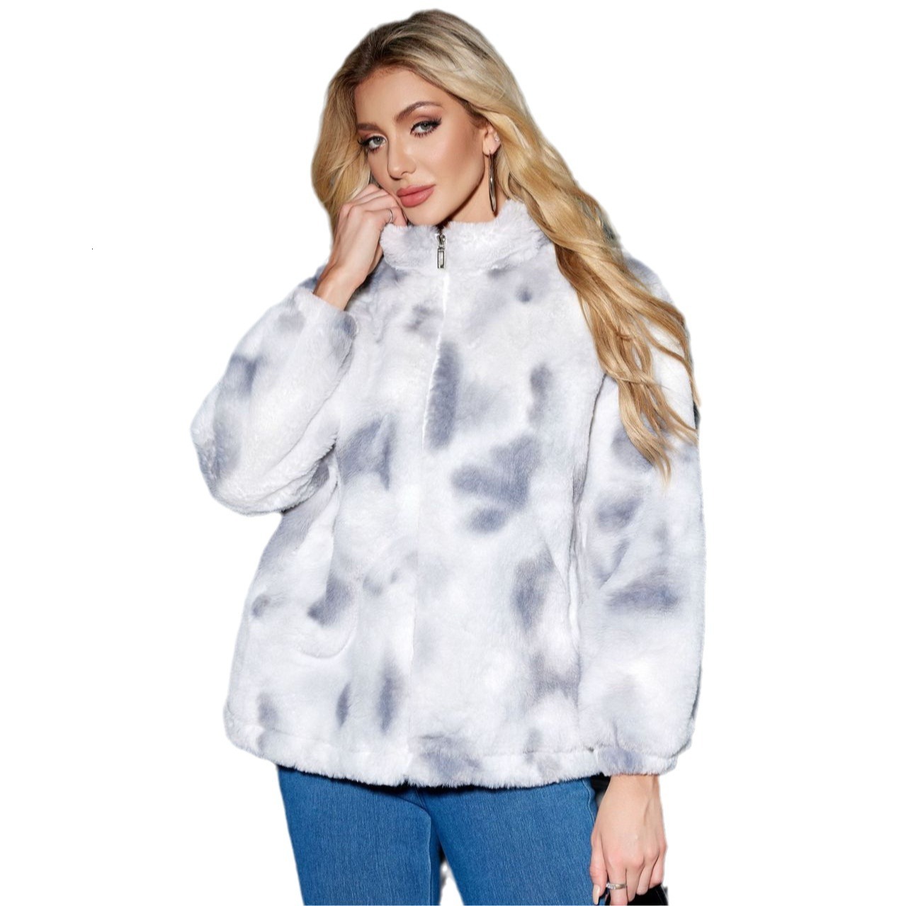 Large size autumn and winter new imitation leather scarecrow fur for women, thickened warm plush coat