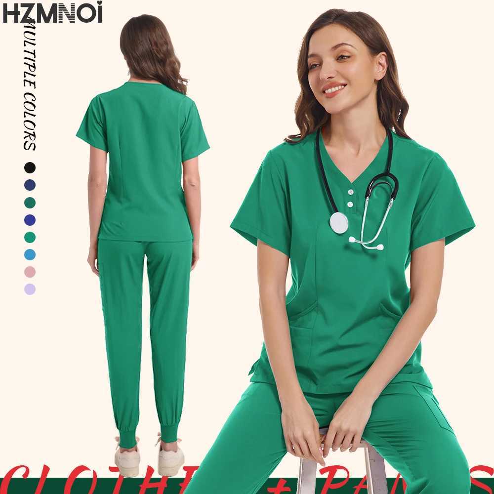 Surgical Uniforms Woman Nursing Enfermeria Sets Top + Pant Articles Medical Uniform Scrubs Clinical Beauty Sn hospital Suits X2504101
