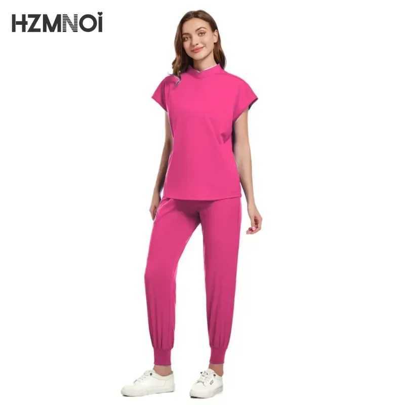 New Tops+pant Medical Uniform Surgery Scrubs Shirt Short Slve Pet Shop Doctor Nurse Nursing Uniform Set Women Workwear Scrub X250410