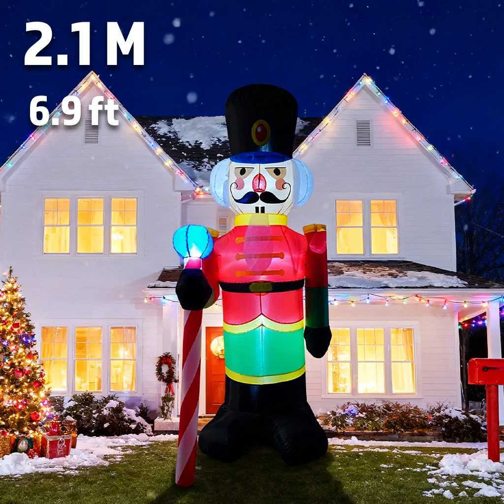 Christmas 210cm Nutcracker Soldier inflatables Blow Up Christmas Decoration 2025 Home Yard Garden Outdoor Party Xmas Decor Y251111