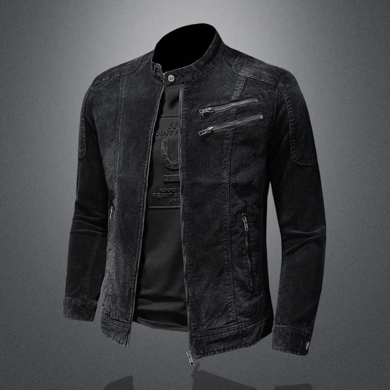 The main promotional activity for the explosive top spring and autumn mens fashion trend corduroy cool denim jacket 250401