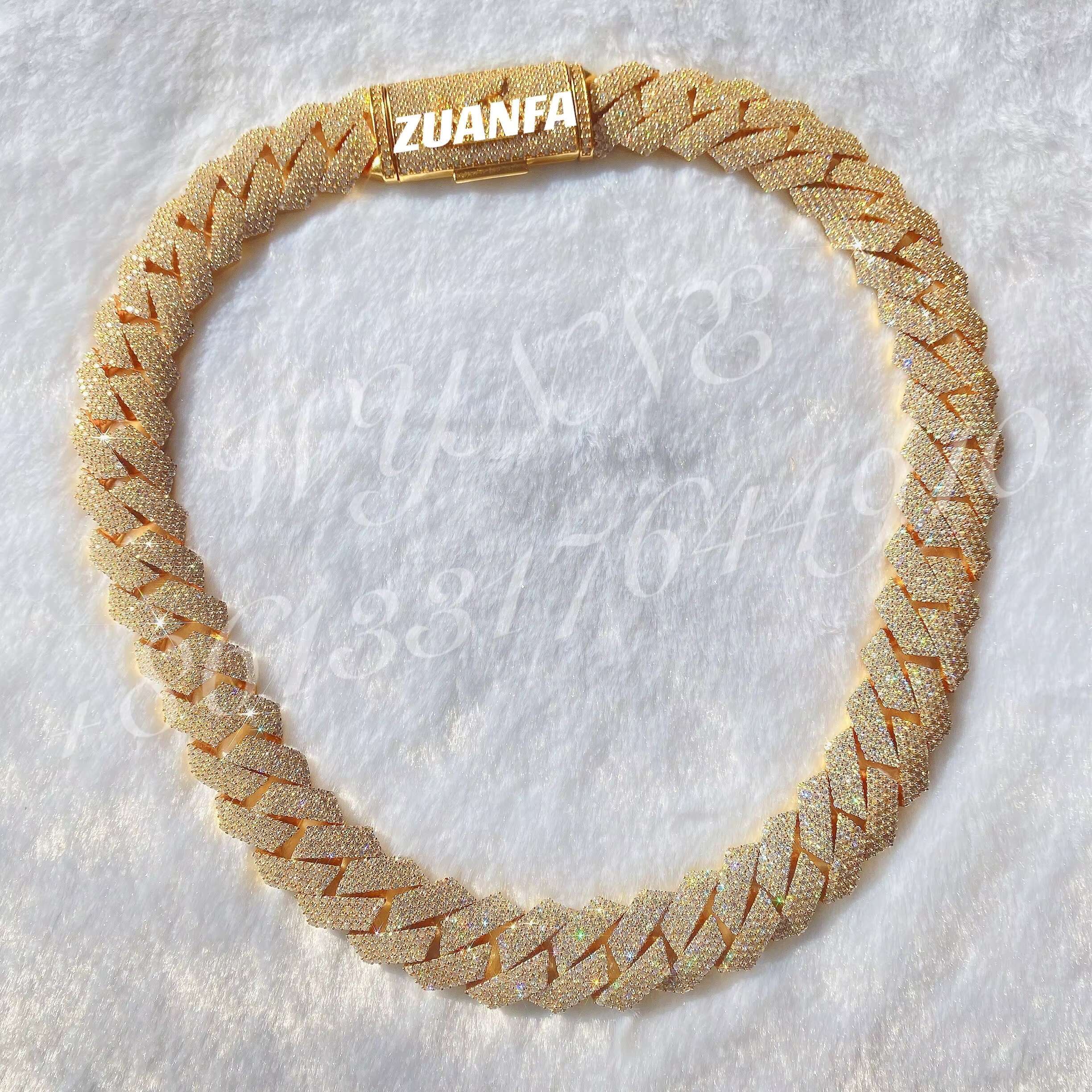 400G Heavier Big Guy 20mm 4 Row Diamonds 925 Sterling Silver Iced Out VVS Moissanite Diamond Cuban Link Chain