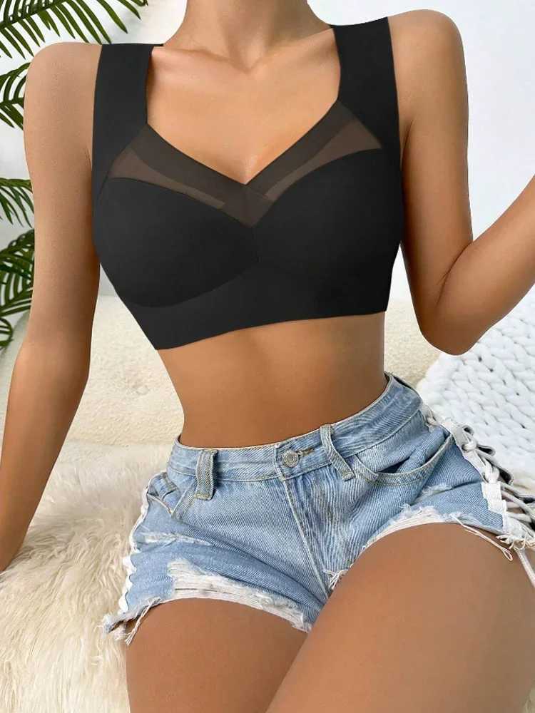 2PCS womens lace sports bra Plus size seamless strapless bra backless womens bra womens dress shockproof wireless L-5XLW250411