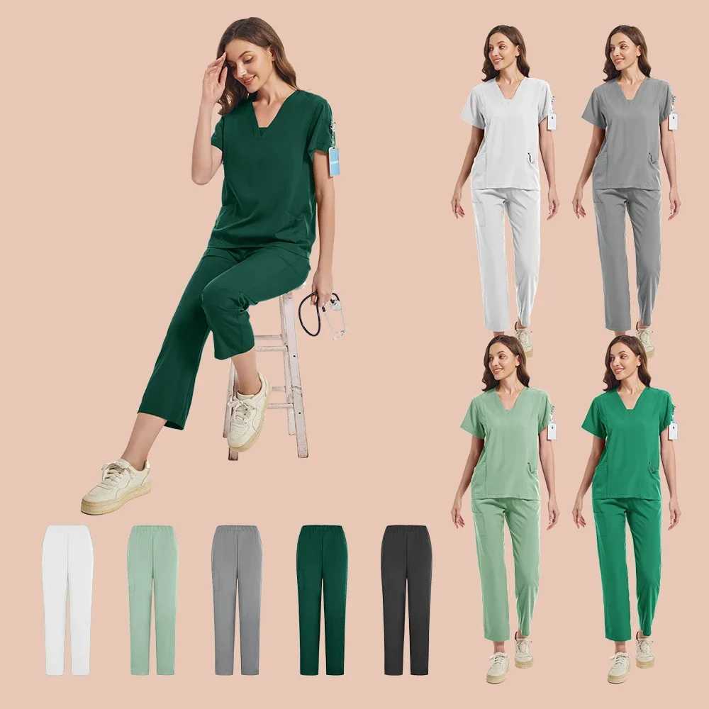 Nursing Uniforms Multicolor Medical Workwear Doctor Nurse Scrubs Set Dental Surgery Overalls Clinical Outfits Beauty Sn Suits X250410