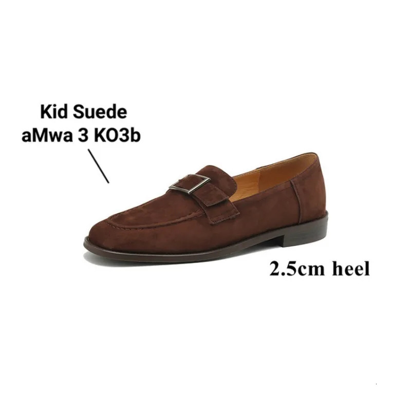 Blapunka Soft Suede Women Loafers Punk Metal Buckle Decoration Round Toe Slip-on Flats Rabbit Fur Inside Loafer Shoe 41 251110