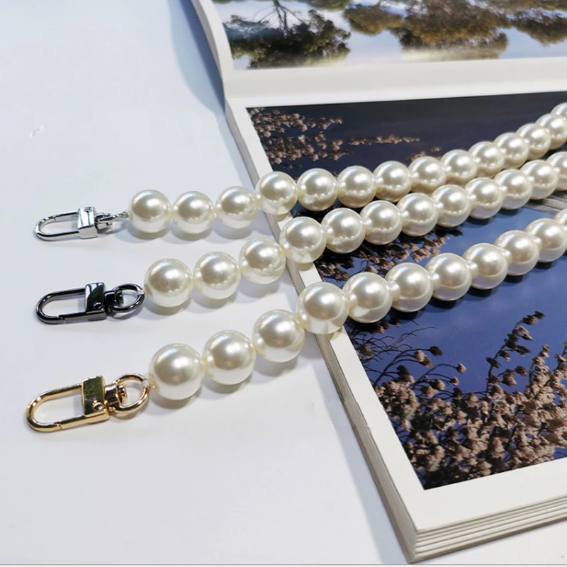 16mm Big Beaded Pearl Chain DIY 30cm-160cm Faux Pearl Bag Strap Replacement Shoulder Crossbody Purse Chain Strap Handle Strong 251110