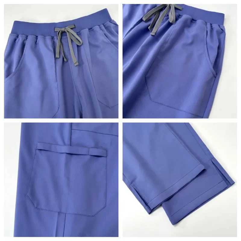 High quality nursing washer uniform set Slve V-neck top+pants set womens multi-color pet medical work clothes nurse X250410