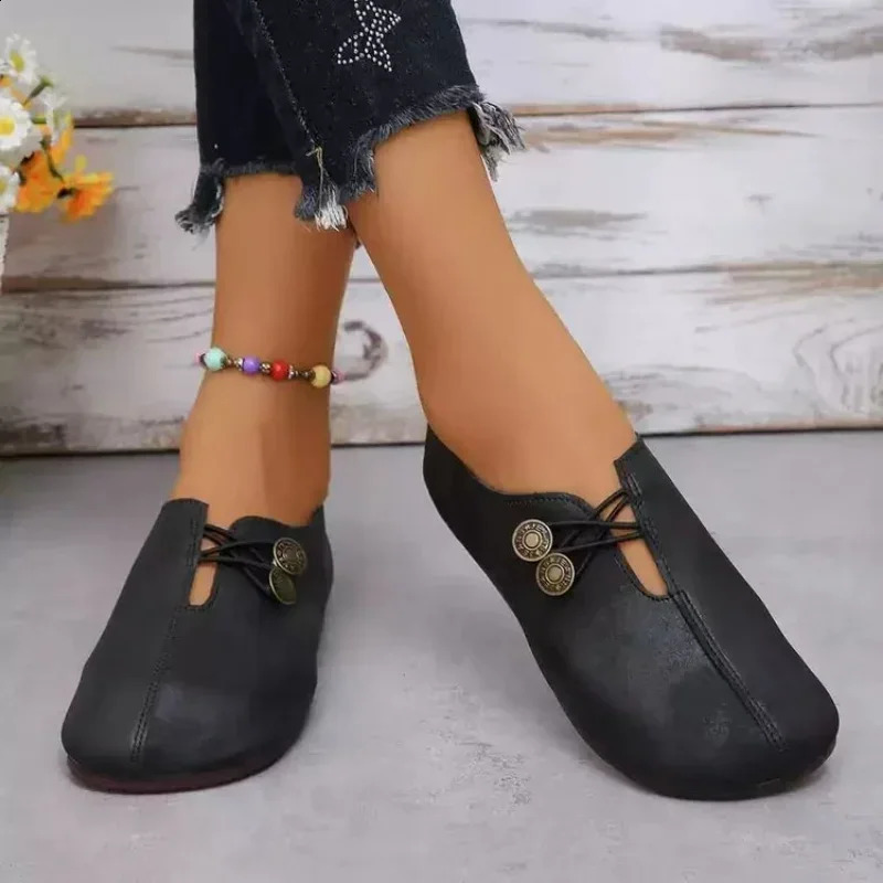 Women Shoes er Shoes Woman Square Toe Japanned Leather Flats Vintage Narrow Band Loafers Shoes for Women 250410
