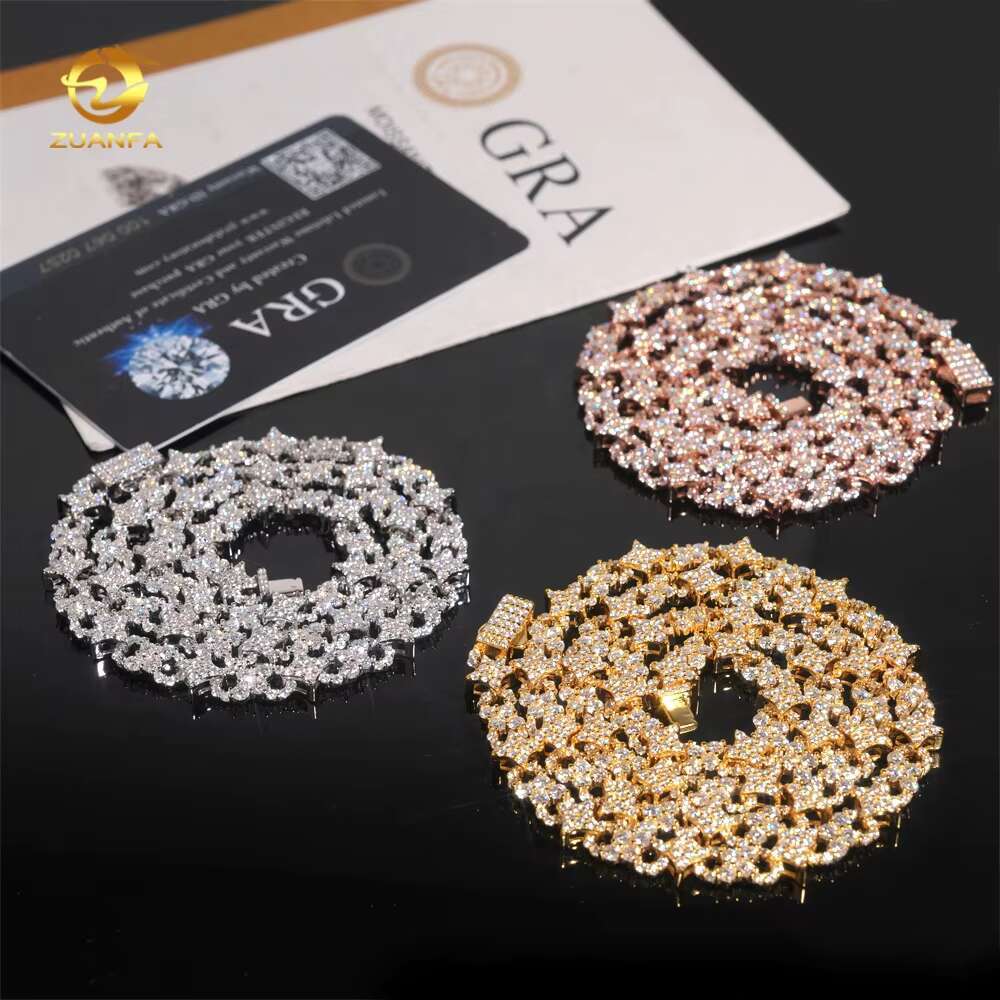 New Arrival Iced Out Fancy Shape Infinity 925 Silver Rose Gold Moissanite Diamond Women Necklace