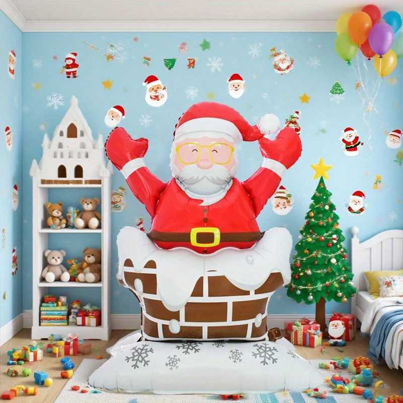 Christmas 1Pcs Standing Santa Claus Walnut Soldier Cattle Foil Balloon Decoration Christmas Theme Holiday New Year Party Family Decors Y251111