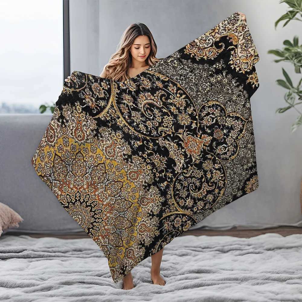 Black Paisley Pattern Throw Blanket Decorative Sofa Bed Living Room Rug Home Textile Cushion Cover C251111