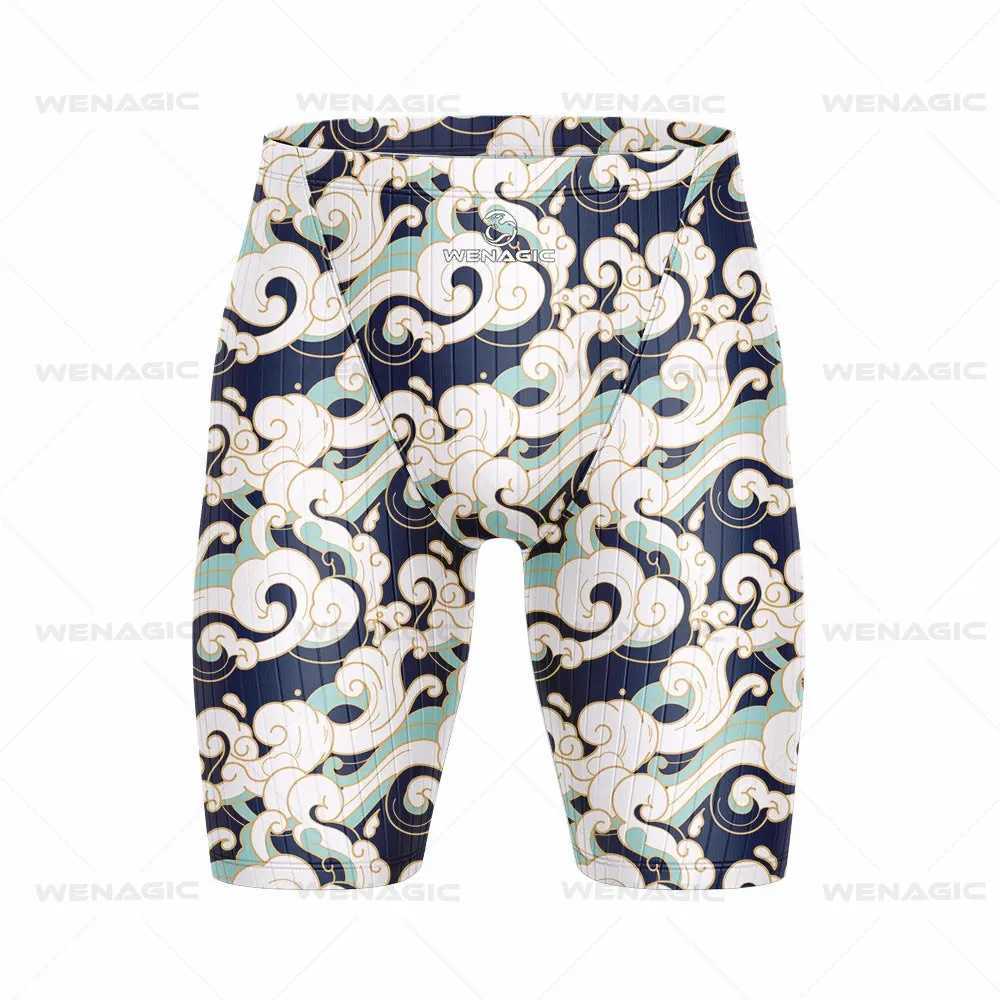New Mens Swimming Jammer Swimming Frame Professional Swimming Surfing Frame Summer Beach Lycra Fast Drying UV Protection Gym Tight ShortsW250410