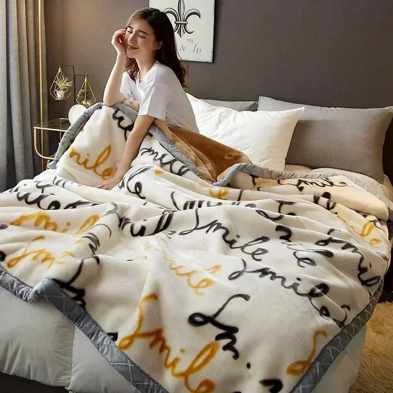 High-end Printed Warm Raschel Blankets for Winter Super Soft Warmth Weighted Blanket High-quty Antistatic Skin Friendly Duvet C251111
