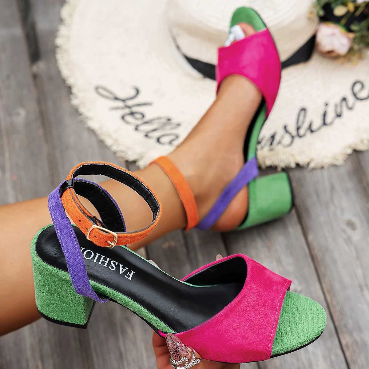 Womens Sandals New Fi High Heel Sandals Sexy Large Size Sandals Womens Strap High Quality Womens SandalsXJ250410
