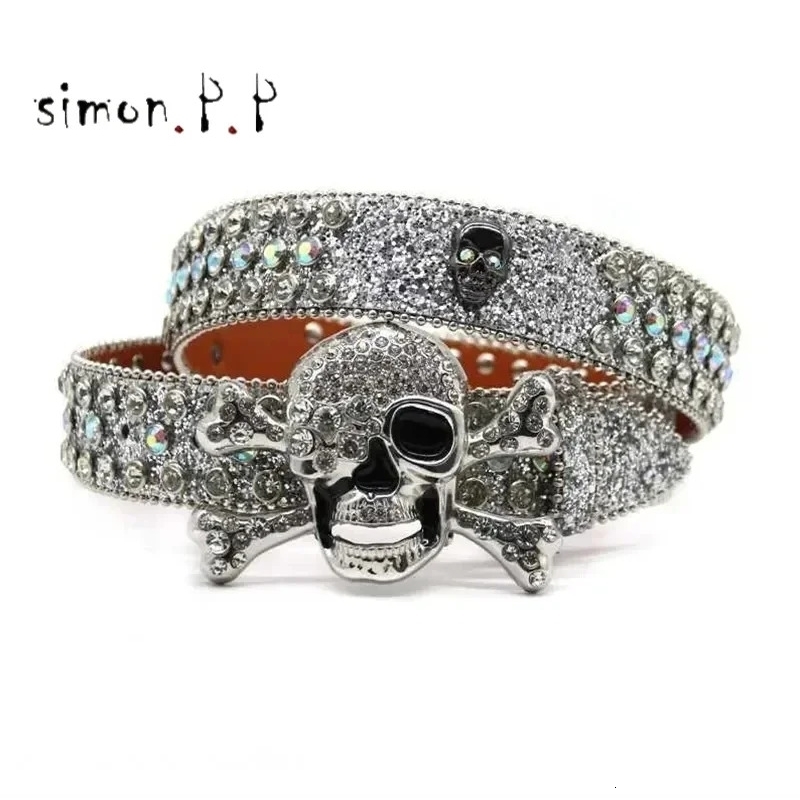 BB simon belt bb Strap Men Women Rhinestones er Belt Western Bling Crystal Diamond Studded Belts 251024CJ