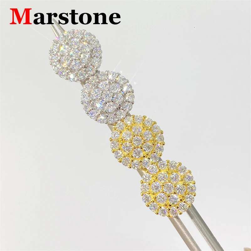 Full Moissanite Diamond Ladys Earrings New Original 925 Sterling Silver Hip Hop Moissanite Stud Earrings Fine Jewerlyfor Women