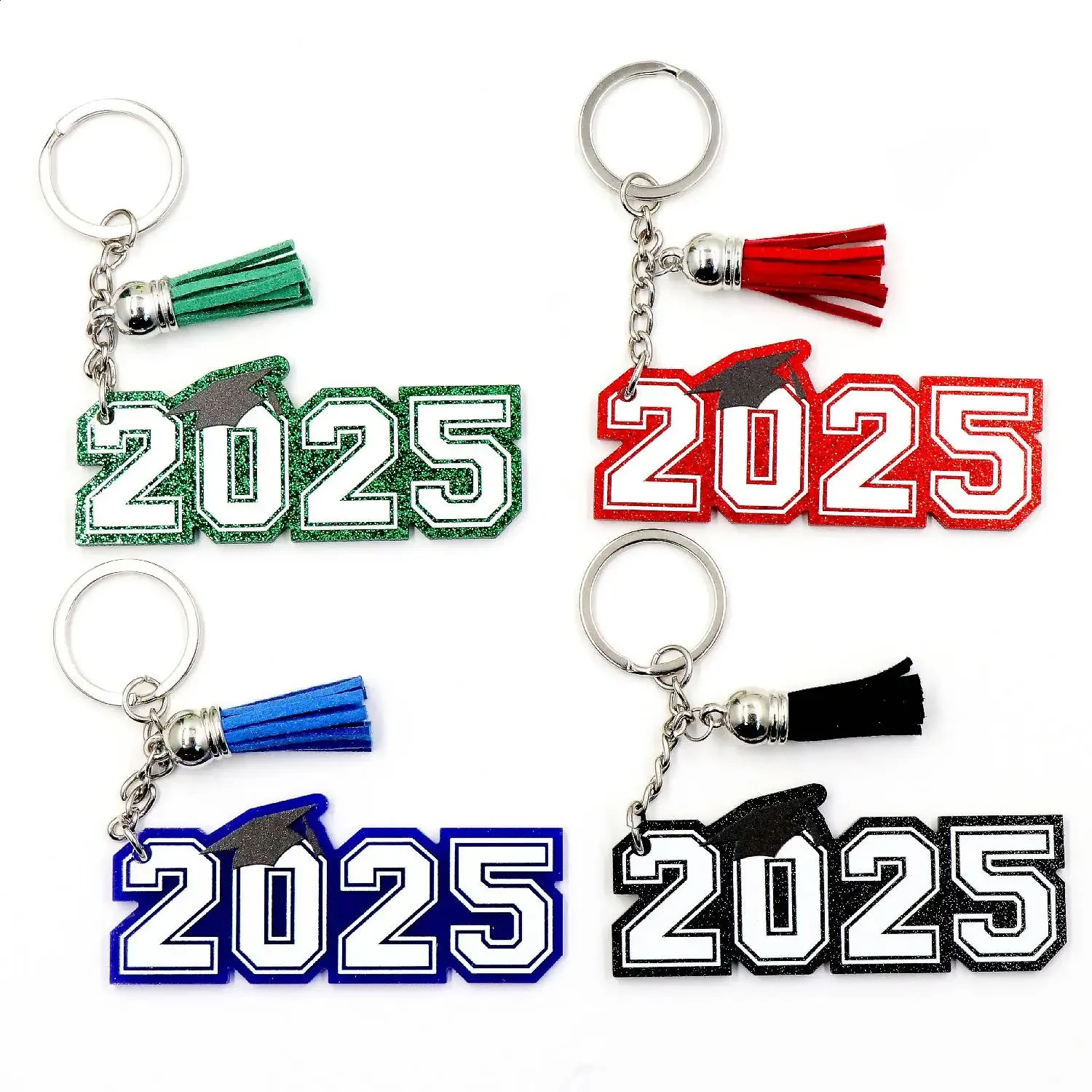 ZSHKH1364 Graduation Season UV Acrylic Keychain Laser Cutting Blue and Red Gift Keys 250410