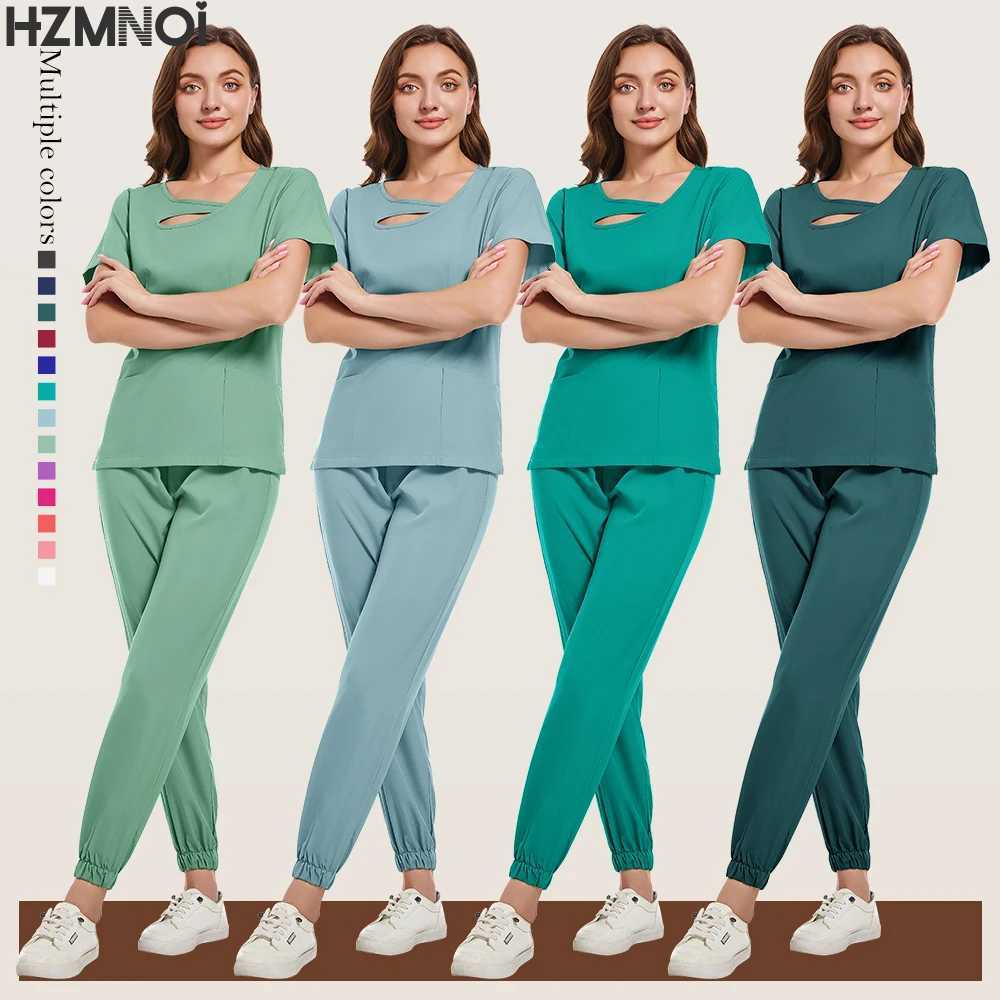 New Nurses Accessories Women Medical Uniforms Hospital Doctor Scrubs Sets Dental Clinic Beauty Sn Spa Pet Workwear Clothes X250410