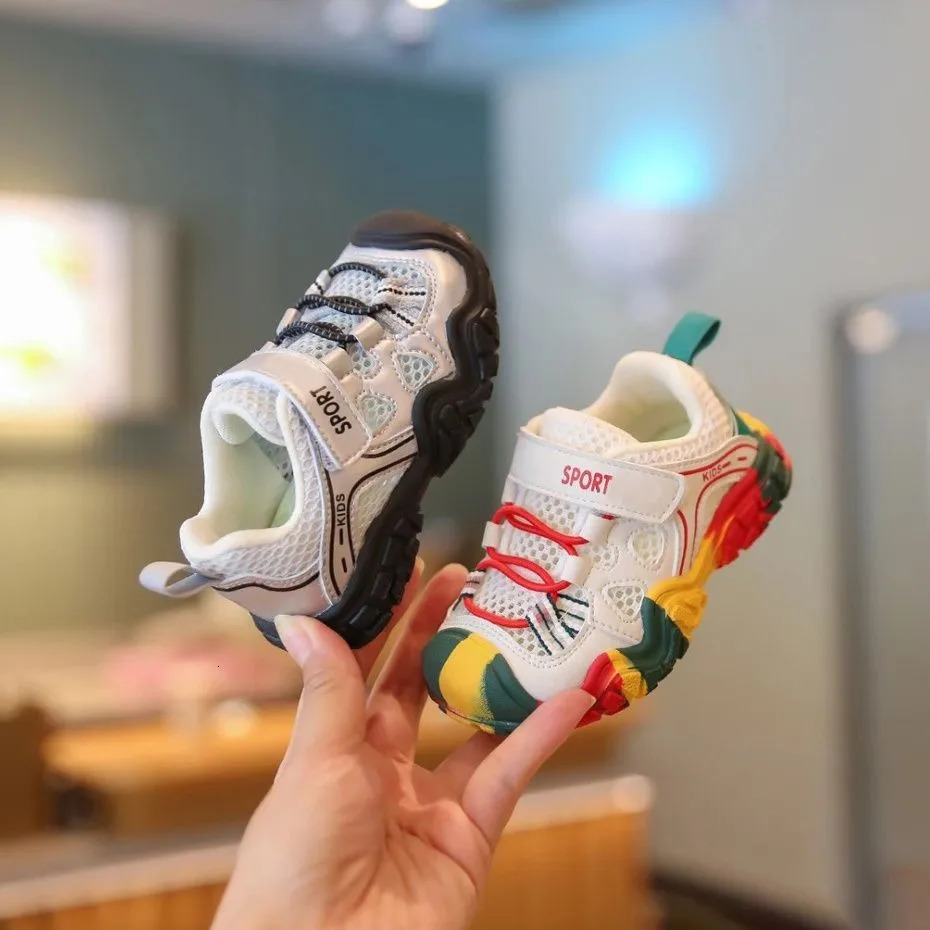 Summer Childrens Casual Sports Mesh Breathable Boys Girls Walkers Soft Soles Antiskid Walking Shoes Baby Sneakers H260130