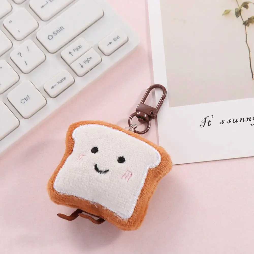 Hanging Decorative Toast Bread Plush Bread Keychain Charm Keychain Cute Keychain Kawaii Creative Bread Keychain Car Keychain W250411