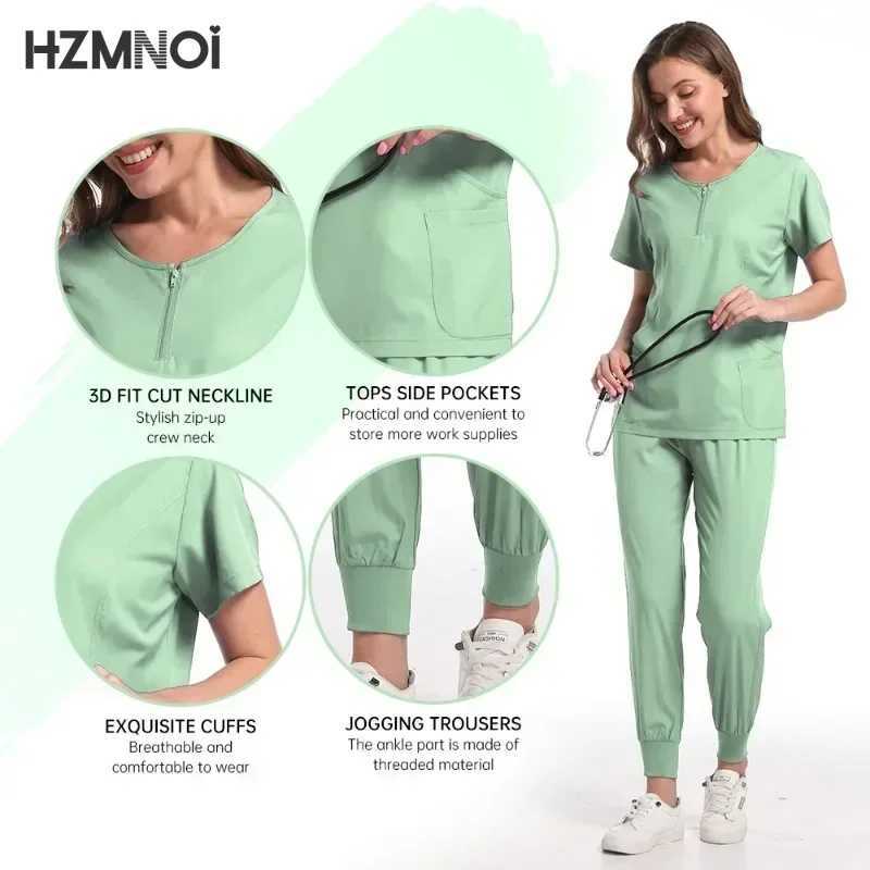 New Medical Uniforms Men Women Nursing Clothes Beauty Come Nurse Scrubs Sets Doctor Dentist Workwear Clinical Tops Pants X250410