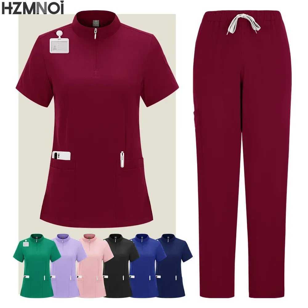 Hospital Medical Uniforms Doctor Nurse Accessories Women Casual Short Slve Jogger Suits Dental Lab Pharmacy Workwear Tops Pant X2504101