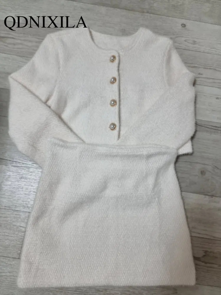 In Spring Summer Korean Fashion Sweet Womens Suits with Mini Skirt Two-pieces Set Woman Dress Casual Elegant Tweed Suits 251106