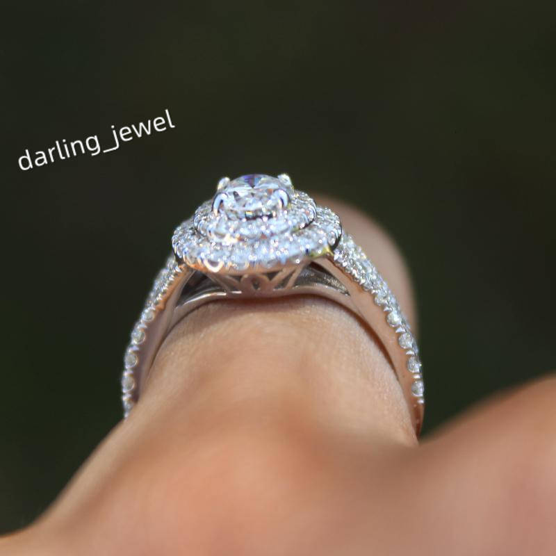 Artificial Mosan Diamond Accessory Ring Plated Engagement Wedding Diamond Ring Pair Engagement Diamond Ring for Women