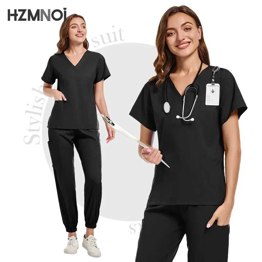 Elasticity Work Uniform Women Wear Scrub Suits Hospital Doctor Nurse Uniforms Medical Surgical Set Nursing Accessories X250410