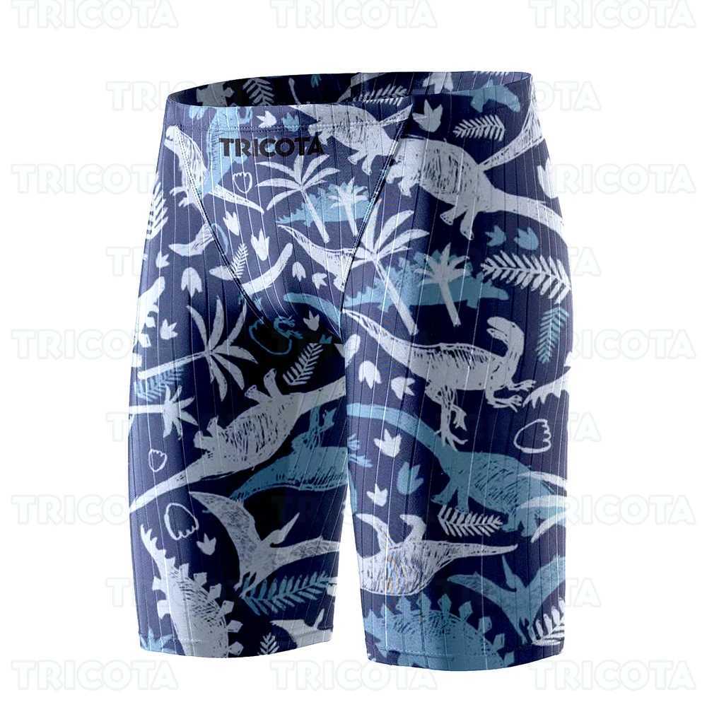 Summer Mens Swimming Jammer Endurance Exercise Training Swimming Shorts Outdoor Beach Fast Drying Close JammerW250410